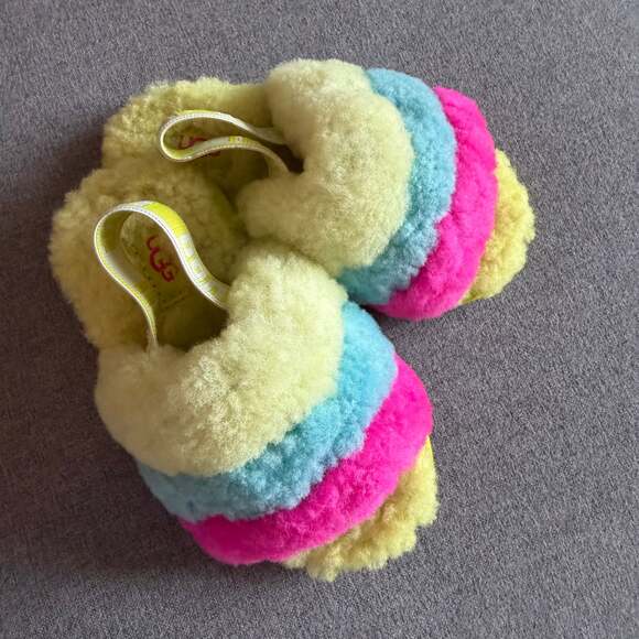 UGG Other - UGG Fluff Yeah Sundae Slide Neon Rainbow Sandals